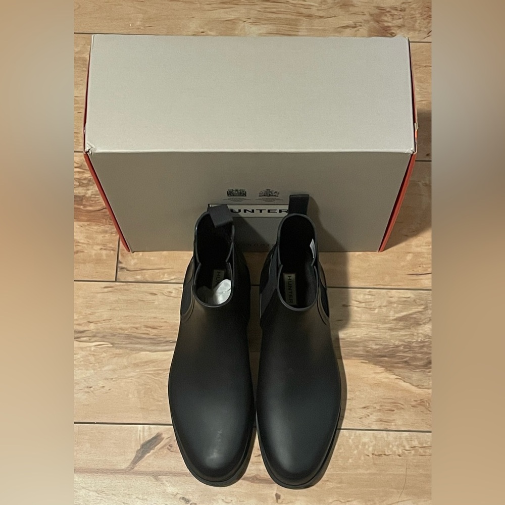 ✨New✨Size 12 Hunter Men's Refined Chelsea Sleek Rain Boots - Picture 6 of 8